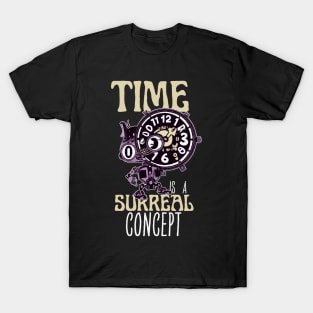 Time Is A Surreal, Funny Surreal Steampunk Alarm Clock Robot T-Shirt